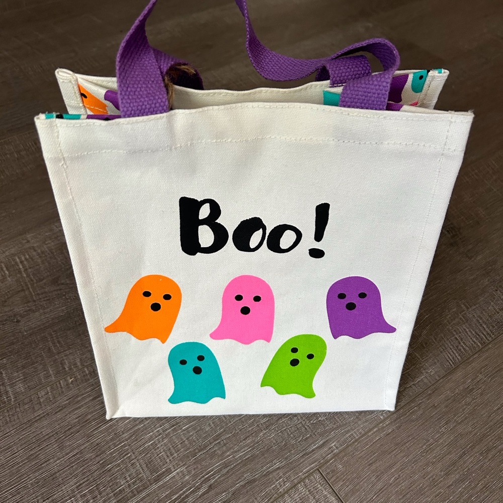 Canvas ghost trick or treat bag Halloween